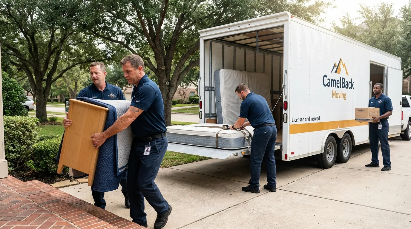 Crew loading residential truck for cross-state move from Murphysboro, IL