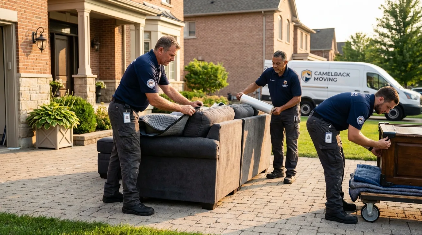 Large estate moving crew wrapping furniture in Murphysboro, IL