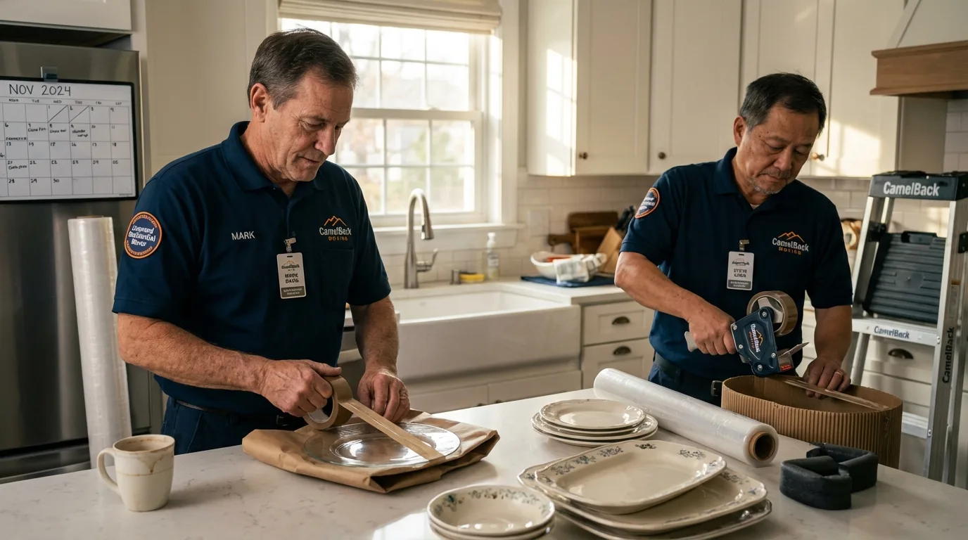 Professional crew packing kitchen dishware in Murphysboro, IL